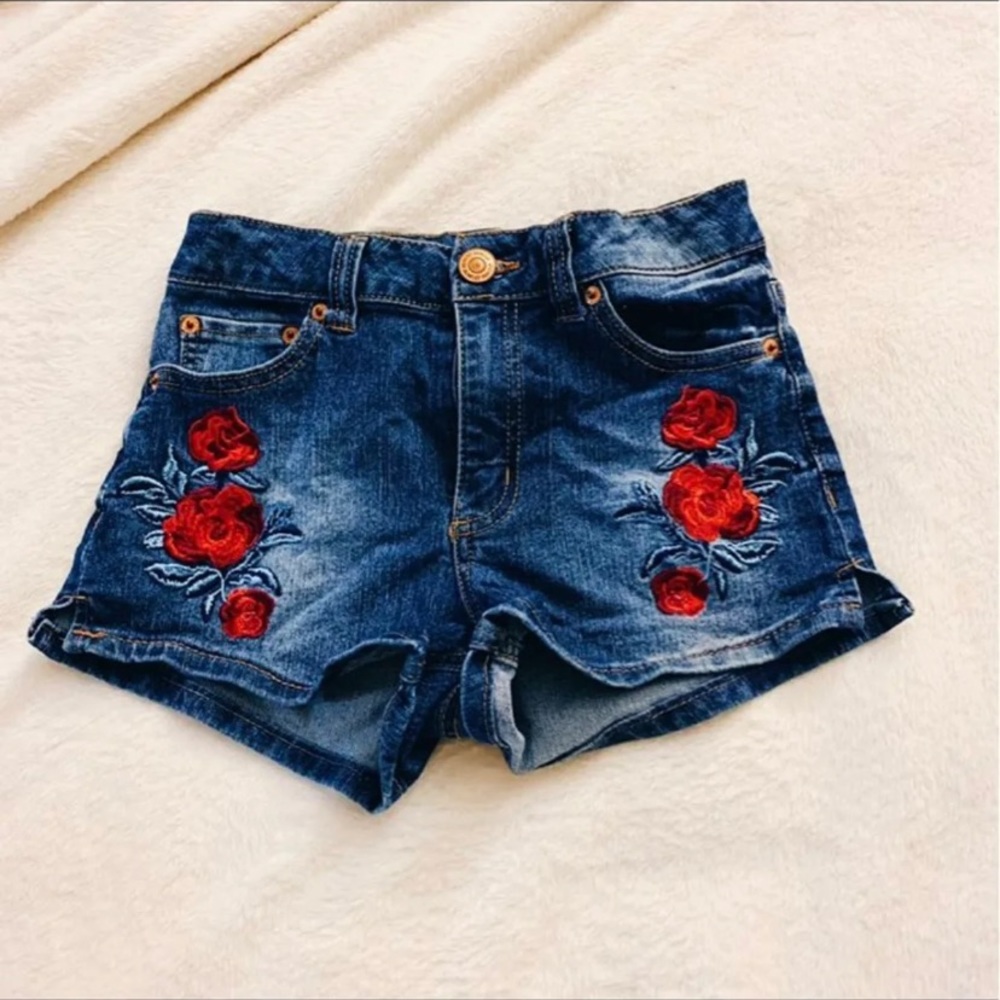 high waisted rose shorts 2